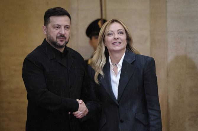 Volodymyras Zelenskis, Giorgia Meloni / IMAGO/Andrea Calandra