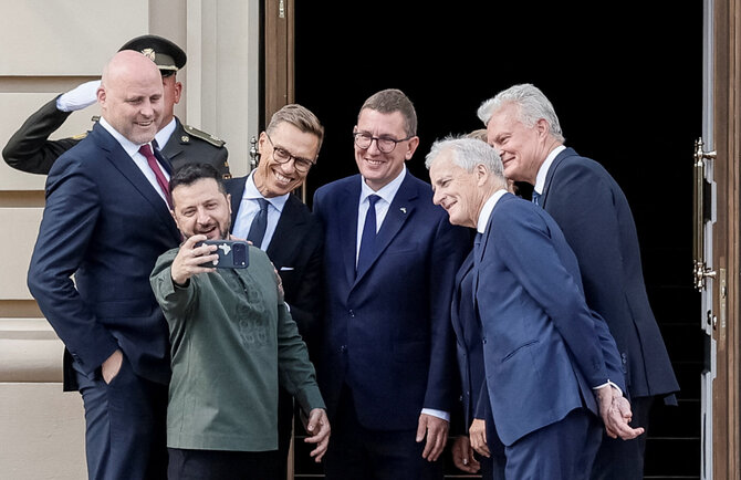 Šiaurės ir Baltijos šalių (NB8) lyderių susitikimas su Ukrainos prezidentu Volodymyru Zelenskiu / Gleb Garanich / REUTERS