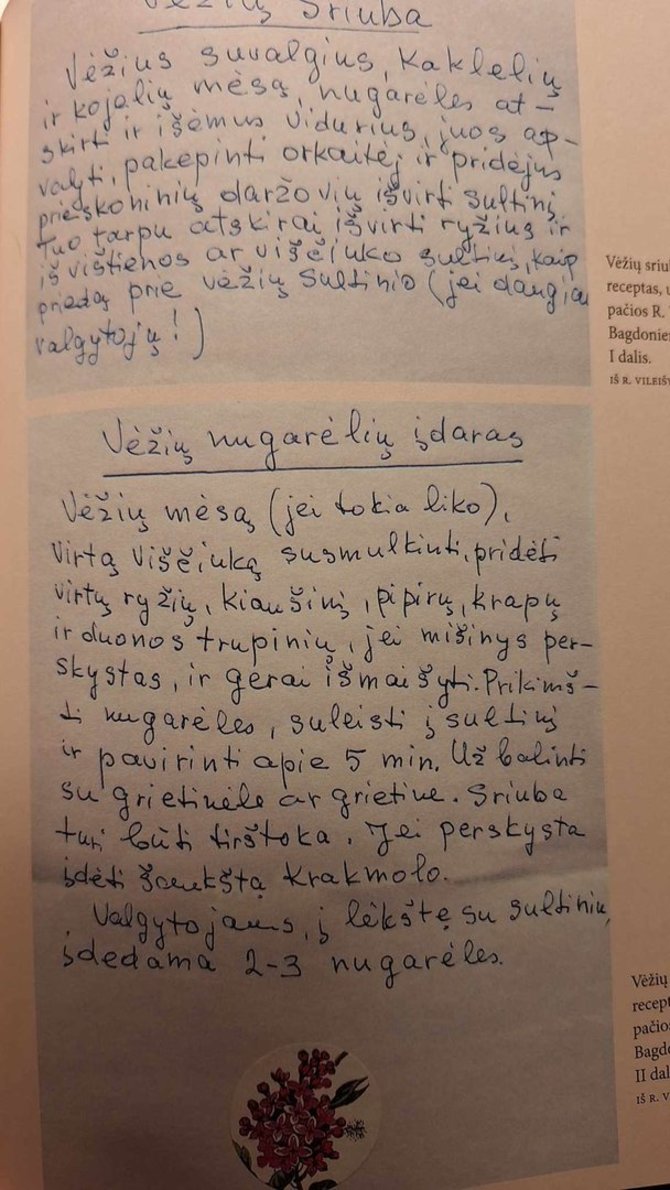 Asmeninio arch.nuotr./Vienas senesnių ir įdomesnių molėtiškių receptų