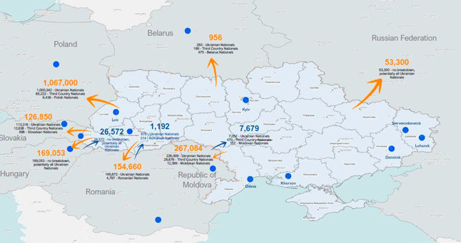 NVO nuotr. /Pabėgėlių srautas iš Ukrainos per dvi savaites jau siekia daugiau kaip 2 mln. 