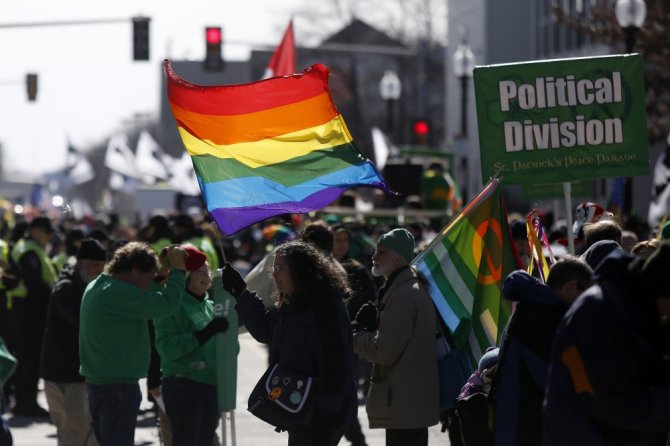 „Scanpix“ nuotr./LGBT aktyvistai Bostono Šv.Patriko dienos šventėje
