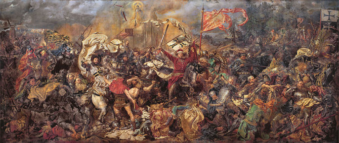 Jano Matejkos paveikslo "Žalgirio mūšis" centre - Vytautas Didysis