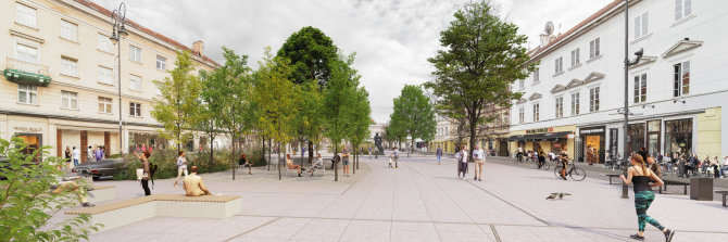 Architektų sąjungos nuotr./„Strassen-platz“ siūlomas Vokiečių gatvės rekonstrukcijos projektas