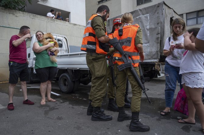 „Scanpix“/AP nuotr./„Hamas“ raketomis atakavo Tel Avivą