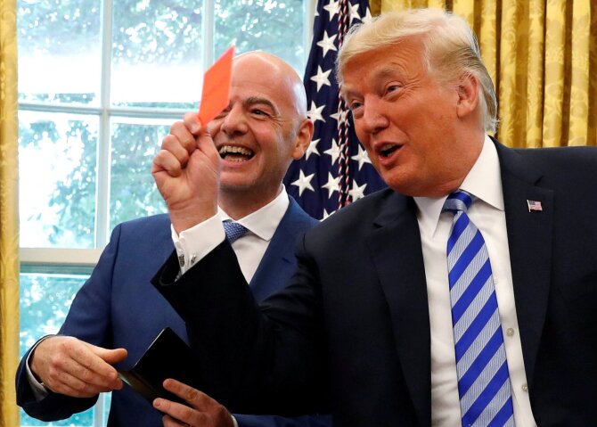 „Scanpix“ nuotr./Gianni Infantino, Donaldas Trumpas