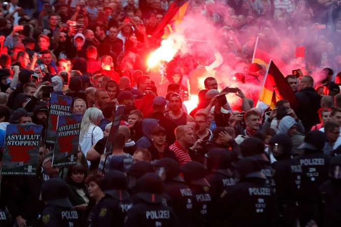 AFP/„Scanpix“ nuotr./Protestai Chemnice