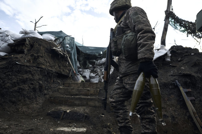 AFP/ „Scanpix“ nuotr./Ukrainos kariai Marjinkoje
