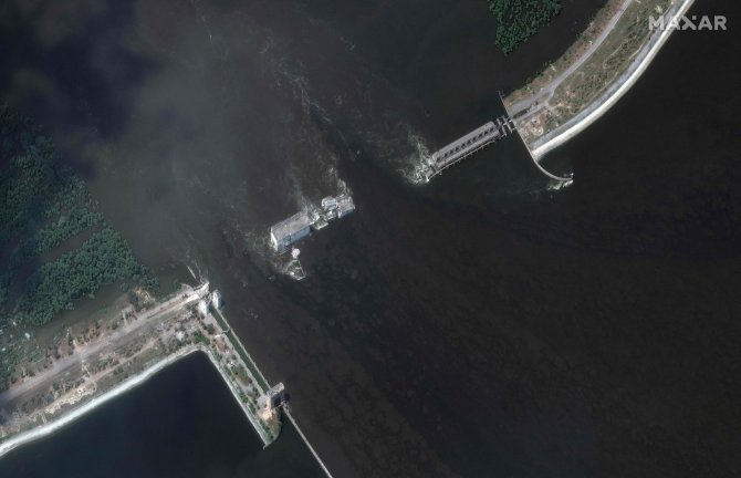 „AFP“/„Scanpix“/Kachovkos hidroelektrinės užtvanka