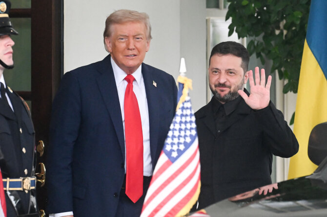 D. Trumpas ir V. Zelenskis / ALEX WROBLEWSKI / AFP
