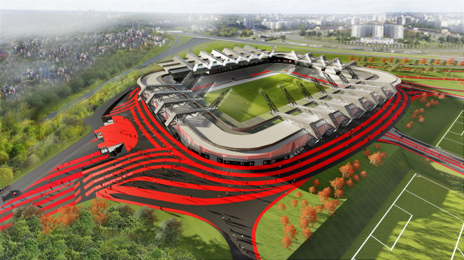 Vilniaus savivaldybės nuotr./„Axis Industries“ nacionalinio stadiono vizualizacija