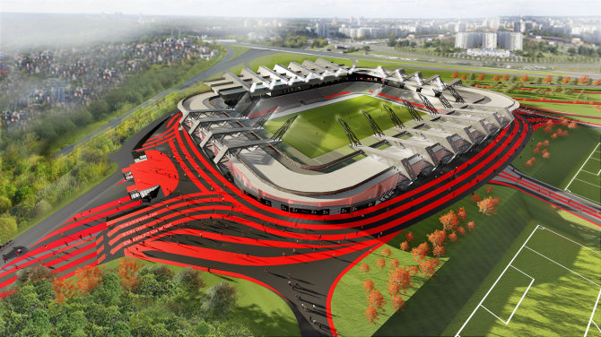 Vilniaus savivaldybės nuotr./Nacionalinio stadiono vizualizacija