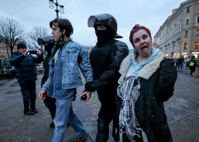 Aleksejaus Navalno palaikymo protestas Sankt Peterburge