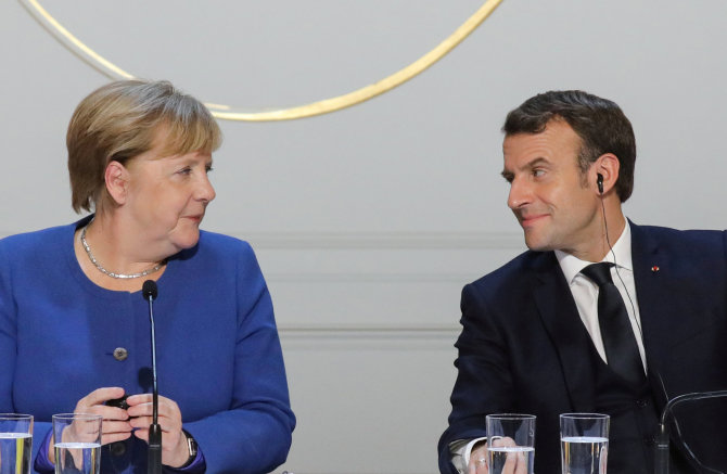 „Reuters“/„Scanpix“ nuotr./Angela Merkel ir Emmanuelis Macronas