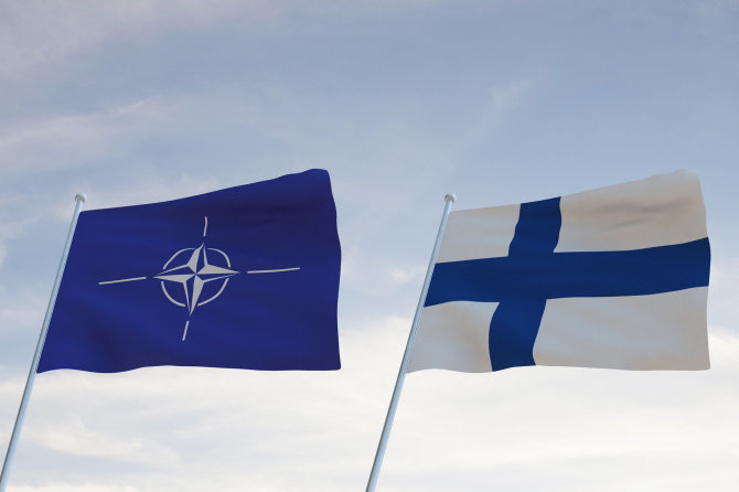 123RF.com nuotr./Suomijos ir NATO vėliavos