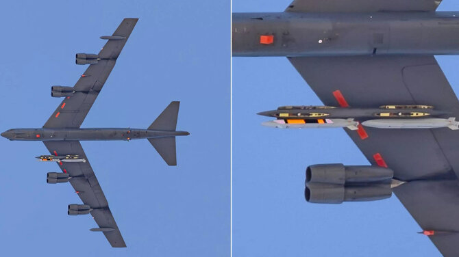„Defence News“ nuotr./JAV bombonešis su raketa AGM-181 Long-Range Stand-Off (LRSO)
