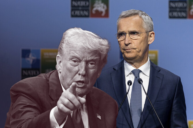 AFP/„Scanpix“ ir 15min nuotr./Jensas Stoltenbergas ir Donaldas Trumpas