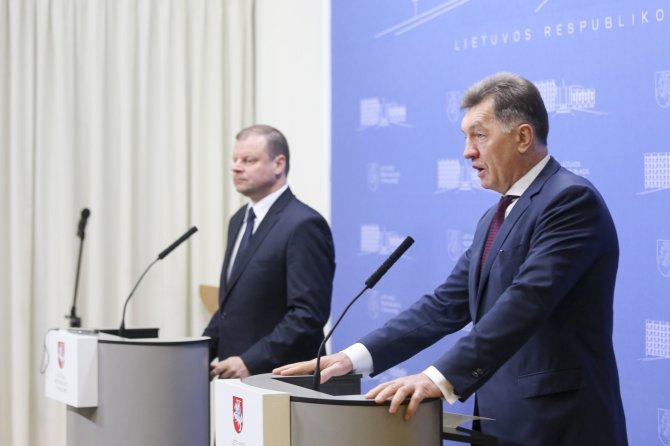 Irmanto Gelūno/15min.lt nuotr./Sauliaus Skvernelio ir Algirdo Butkevičiaus spaudos konferencija