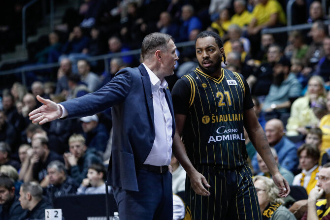 Gintaro Šiupario nuotr./Darius Songaila ir Jordanas Brownas