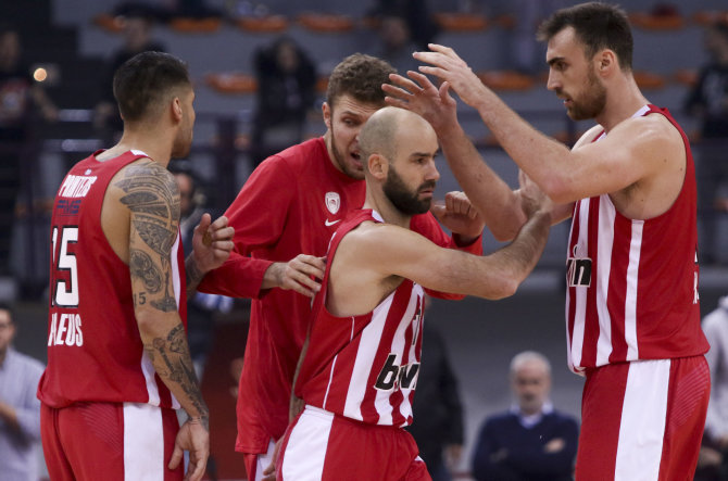 Getty Images/Euroleague.net nuotr./„Olympiakos“ žaidėjai