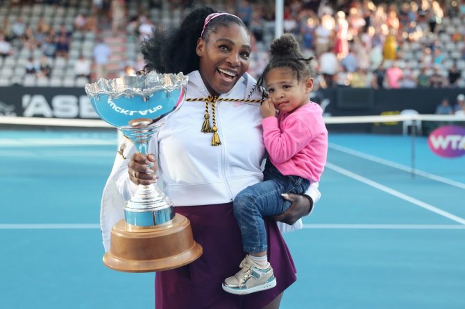 AFP/„Scanpix“ nuotr./Serena Williams ir dukrytė Alexis Olympia