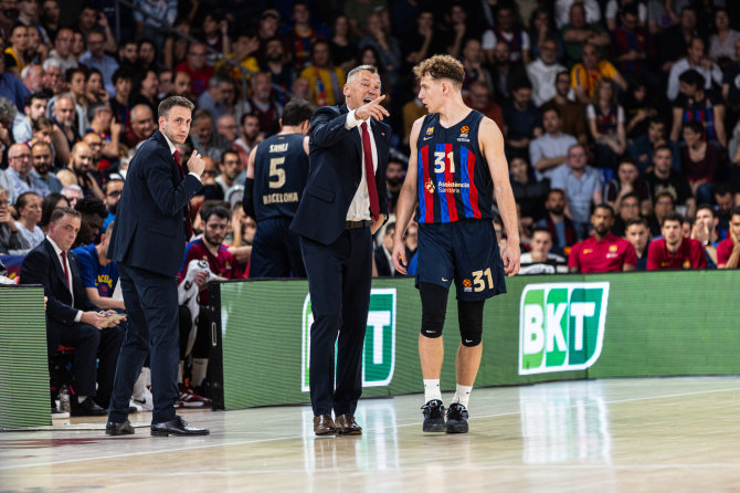 zalgiris.lt nuotr./Šarūnas Jasikevičius ir Rokas Jokubaitis