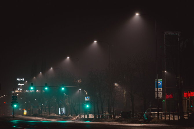 Kauno miesto savivaldybės nuotr./Gatvių apšvietimas Kaune