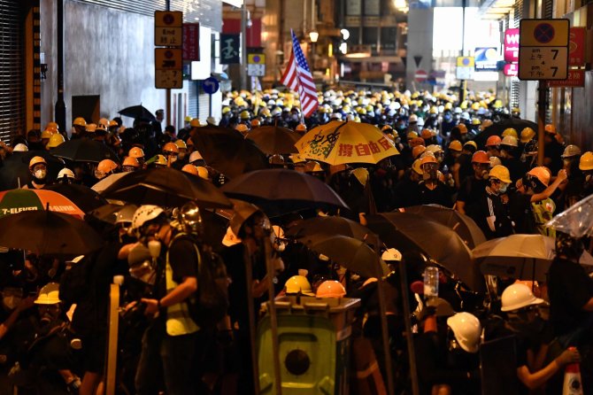 „Reuters“/„Scanpix“ nuotr./Protestas Honkonge