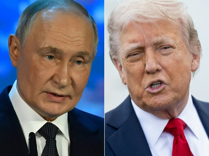 Vladimiras Putinas ir Donaldas Trumpas / OLGA MALTSEVA SAUL LOEB / AFP