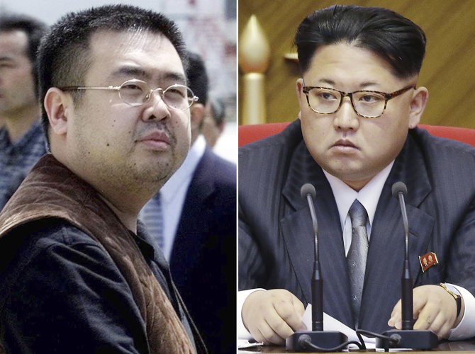 „Scanpix“/AP nuotr./Kim Jong Namas ir Kim Jong Unas
