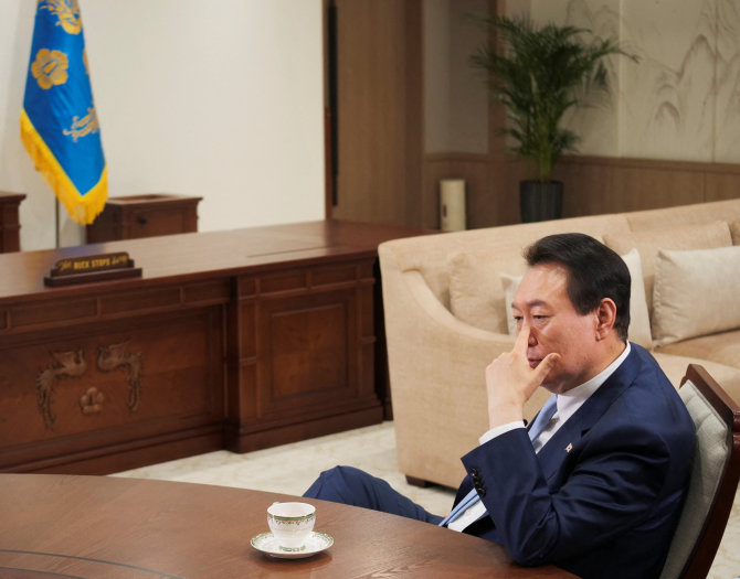 „Reuters“/„Scanpix“/Pietų Korėjos prezidentas Yoon Suk-yeolas