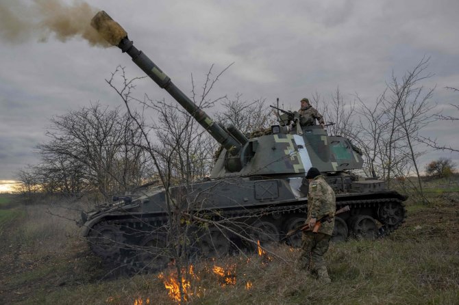 AFP/„Scanpix“ nuotr./Ukrainos kariai netoli Chersono