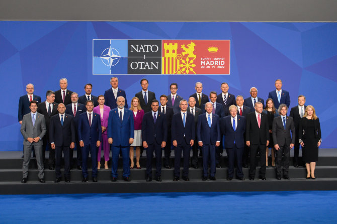 Photo of the Office of the President/Robert Dačkaus/Gitanas Nausėda at the NATO summit in Madrid