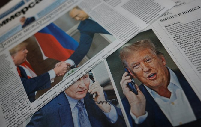 „Reuters“/„Scanpix“ nuotr./Vladimiras Putinas ir Donaldas Trumpas