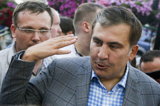 „Scanpix“/AP nuotr./Į Ukrainą grįžęs Michailas Saakašvilis