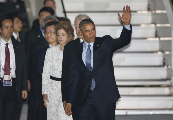 „Scanpix“/AP nuotr./Barackas Obama atvyko į Japoniją