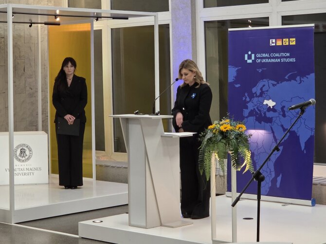 VDU nuotr./VDU viešėjo Ukrainos pirmoji ponia Olena Zelenska