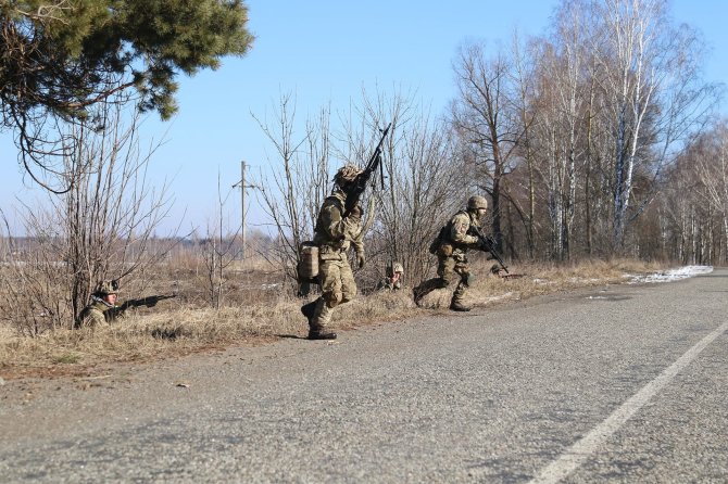 AFP/„Scanpix“ nuotr./Ukrainos kariai per pratybas