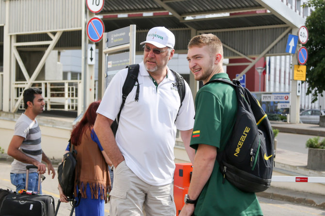 Juliaus Kalinsko / 15min nuotr./Arvydas Sabonis ir Domantas Sabonis