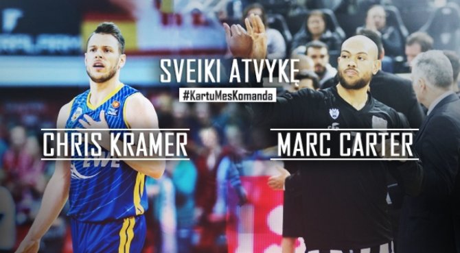 bc.rytas.lt nuotr./„Lietuvos ryto“ naujokai: Chrisas Krameris ir Marcas Antonio Carteris