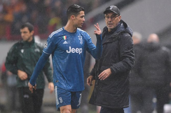 AFP/„Scanpix“ nuotr./Cristiano Ronaldo ir Maurizio Sarri 