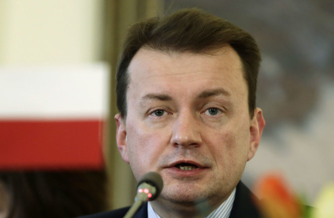 „Scanpix“/AP nuotr./Lenkijos vidaus reikalų ministras Mariuszas Blaszczakas