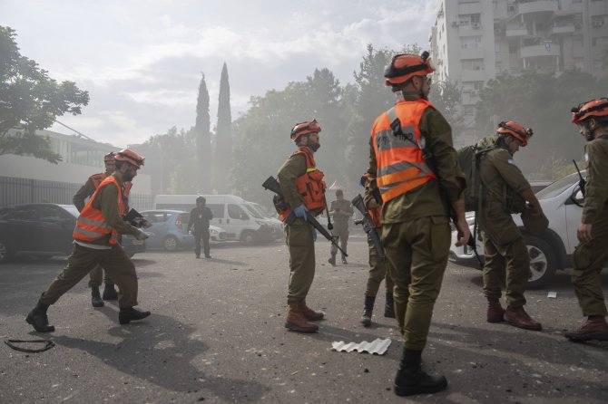 „Scanpix“/AP nuotr./„Hamas“ raketomis atakavo Tel Avivą