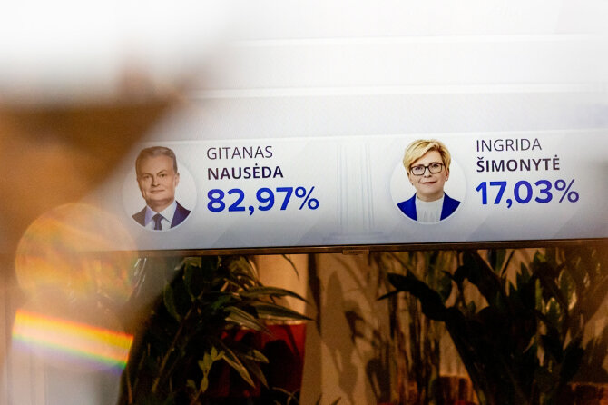 Gretos Skaraitienės / BNS nuotr./Gitano Nausėdos štabe laukiama Prezidento rinkimų rezultatų