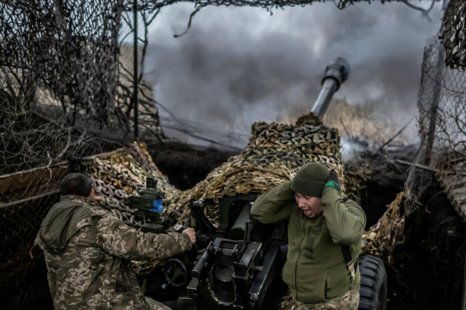 „Reuters“/„Scanpix“/Ukrainos kariai prie Bachmuto