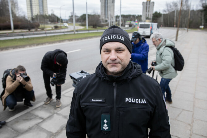 Luko Balandžio / 15min nuotr./Vilniuje pristatytas jau veikiantis mobilus greičio matuoklis, Dainius Šalomskas