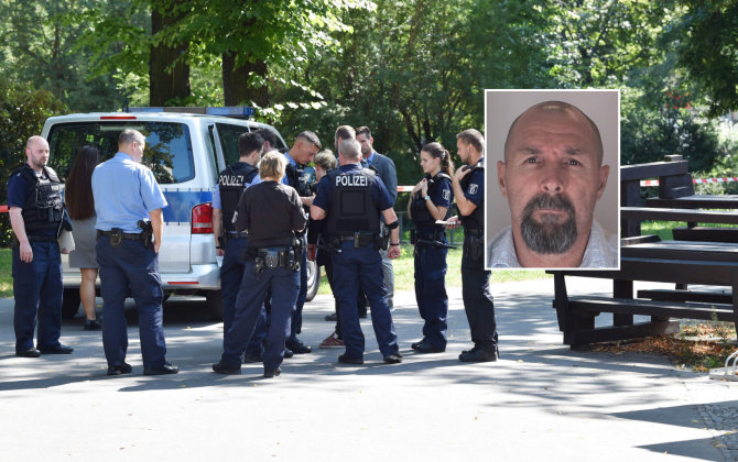 „Scanpix“/AFP ir Berlyno policijos nuotr./Policija Z.Changošvilio nužudymo vietoje ir Vadimas Sokolovas