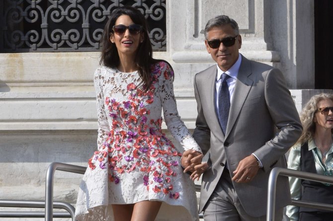 AFP/„Scanpix“ nuotr./George'as Clooney ir Amal Clooney