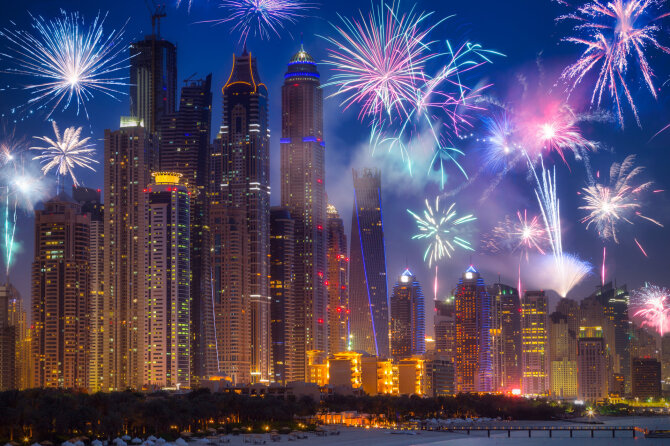 123RF.com nuotr. / Naujieji metai Dubajuje, JAE