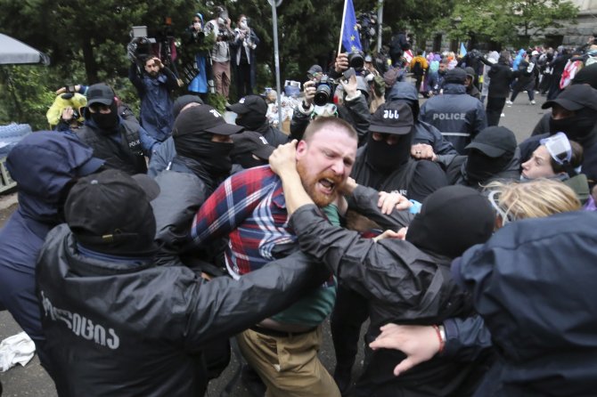 „AP“/„Scanpix“/Protestai Sakartvele