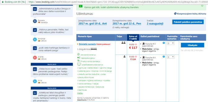 Booking.com nuotr./Rezervuoti kambarius „Telecom Guest“ viešbutyje galima ir gruodį